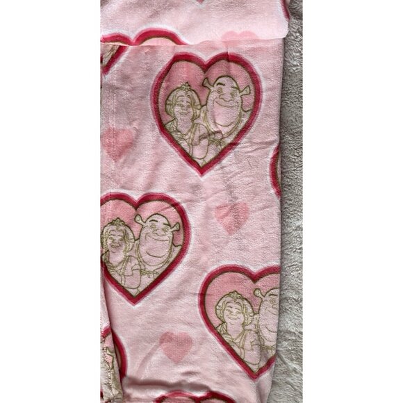Shrek And Fiona Valentines Hearts Soft Plush Throw Blanket 50” X 70” Pink NEW - Picture 14 of 15